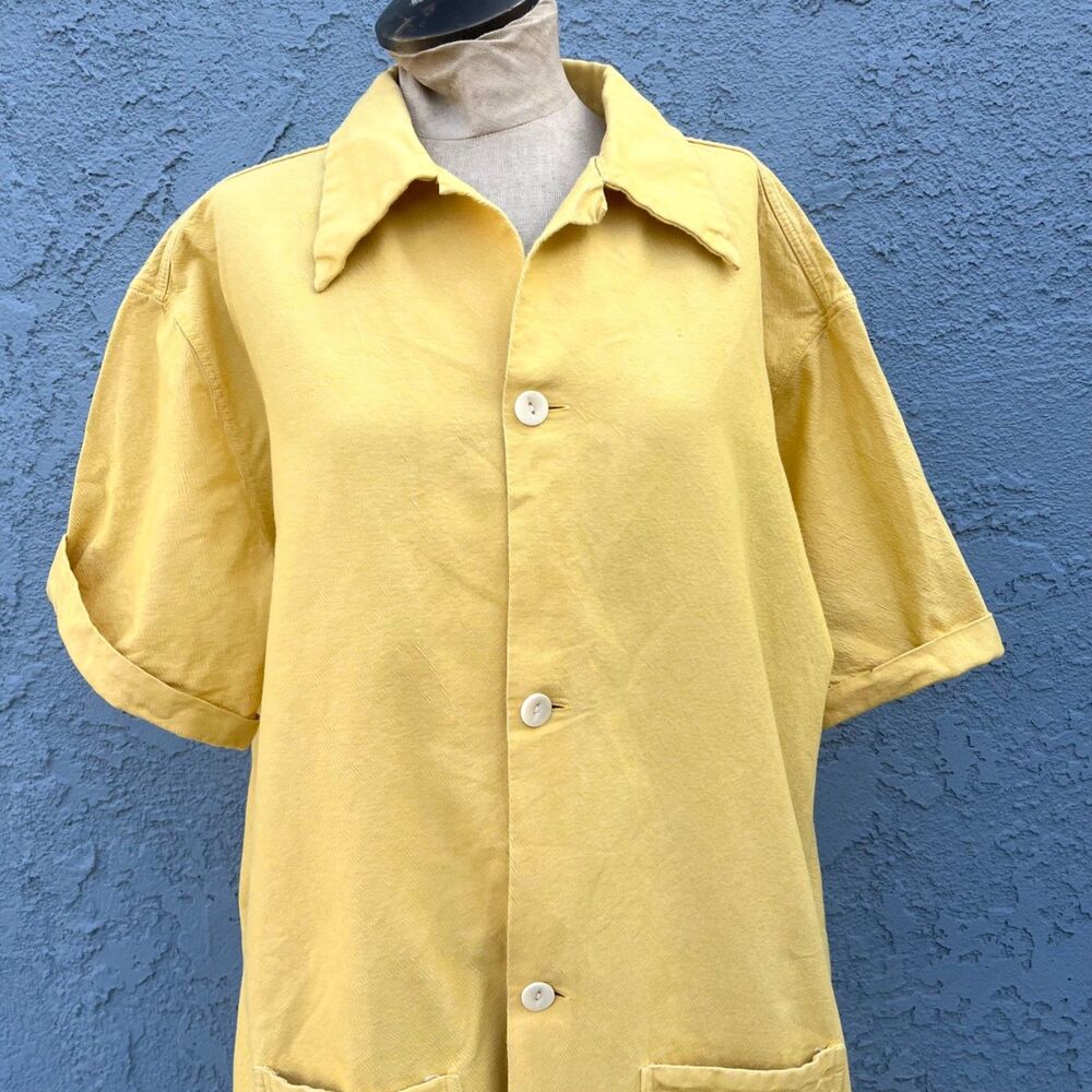 Levi’s Vintage Clothing LVC Mens Family Camp Shirt, Sz XXL Yellow Sanforized
